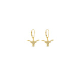Pavé diamond and gold longhorn earrings