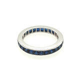 Oscar Heyman Platinum 2.74ctw 27 Princess Cut Sapphire 3mm Calibre Channel Set Eternity Band Size 6
