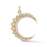 Storrow 14k Yellow Gold Opal & Diamond Estelle Crescent Charm