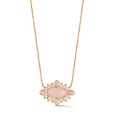 Storrow 14k/18k Gold Pink Opal & Diamond Nora Necklace 18"