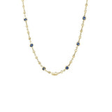 Roberto Coin 18kt Yellow Gold Bezel Set Diamond And Blue Sapphire Necklace