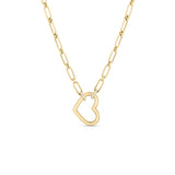 Roberto Coin 18k Yellow Gold Open Heart Paper Clip Necklace