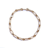 Storrow 14k Heavy Alternating Elongated Link Oscar Chain Bracelet