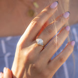 Geometric Emerald Cut Diamond Engagement Ring