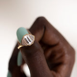 Geometric Emerald Cut Diamond Engagement Ring
