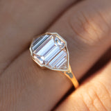 Geometric Emerald Cut Diamond Engagement Ring