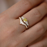Tapered Baguette Diamond Art Deco Wedding Ring