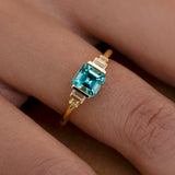 Atlantis Tourmaline Engagement Ring in Asscher Cut