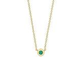Round Bezel Set Emerald Necklace