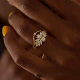 Flora Cluster Engagement Rings with Round Diamonds