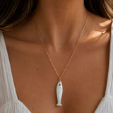 Large Mother of Pearl Fish Charm