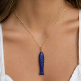 Large Blue Lapis Fish Charm