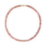 Pink Quartz Rondelle Beaded Necklace