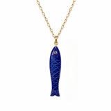 Large Blue Lapis Fish Charm