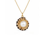 Mobe Pearl & Black and White Shell Charm