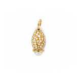 Mobe Pearl & Brown Speckled Shell Charm