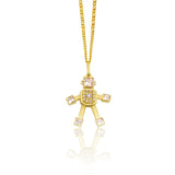 Sogno Heart Mini Diamond & Morganite Robot Charm Necklace