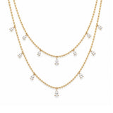 Pear Diamond Double Layer Necklace