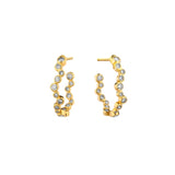 Large Diamond Halo Hoop Earrings