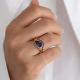 Curved Pink Baguette Sapphire Ring