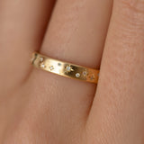 Engraved Shooting Star Diamond Wedding Band