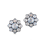Kwiat 18K Yellow Gold/Silver Diamond Petite Cluster Ears Signed Fred Leighton