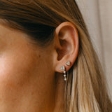 Diamond Heart Dangle Chain Earrings
