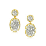 Double Diamond Drop Earrings