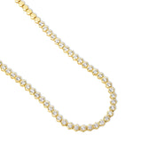 Hexagon Round Bezel-Set Diamond Tennis Necklace