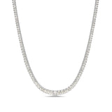 Graduated Emerald-Cut Diamond Tennis Necklace