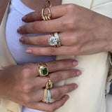 Cushion-Cut Green Tourmaline Dome Ring