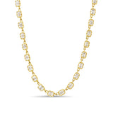 Emerald-Cut Diamond Link Tennis Necklace
