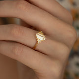 Geometric Emerald Cut Diamond Engagement Ring