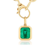 Large Manhattan Emerald-Cut Emerald Paperclip Necklace