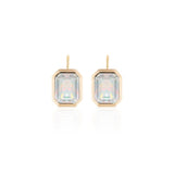 Manhattan Emerald-Cut Opal Bezel Set Earrings