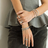 Diamond Heart Bangle Bracelet