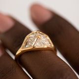 Interstellar Triangle Cut Diamond Dome Engagement Ring