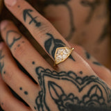Interstellar Triangle Cut Diamond Dome Engagement Ring