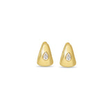 Puffy Tapered Pear Diamond Huggie Earrings