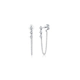 Three Diamond Drop Chain Earrings