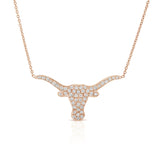 Large Pave Diamond Longhorn Necklace