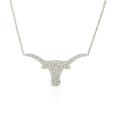 Large Pave Diamond Longhorn Necklace
