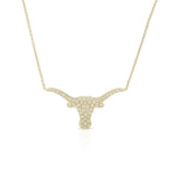 Medium Pave Diamond Longhorn Necklace