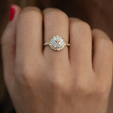Mirrored Diamond Cluster Engagement Ring