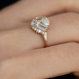 Mirrored Diamond Cluster Engagement Ring
