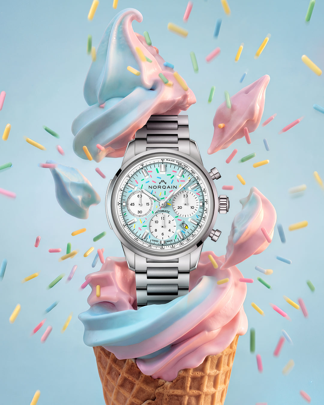 Norqain Freedom Chrono Enjoy Life Sprinkles Blue Raspberry 40mm N220119S04A01S01