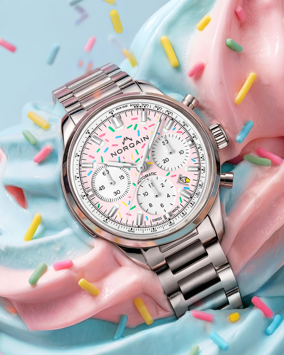 Norqain Freedom Chrono Enjoy Life Sprinkles Strawberry 40mm N220119S04K01S01