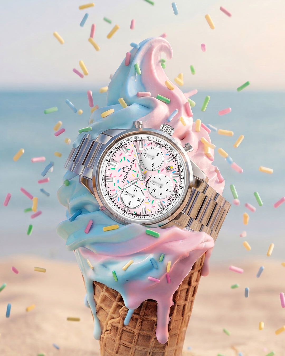 Norqain Freedom Chrono Enjoy Life Sprinkles Strawberry 40mm N220119S04K01S01