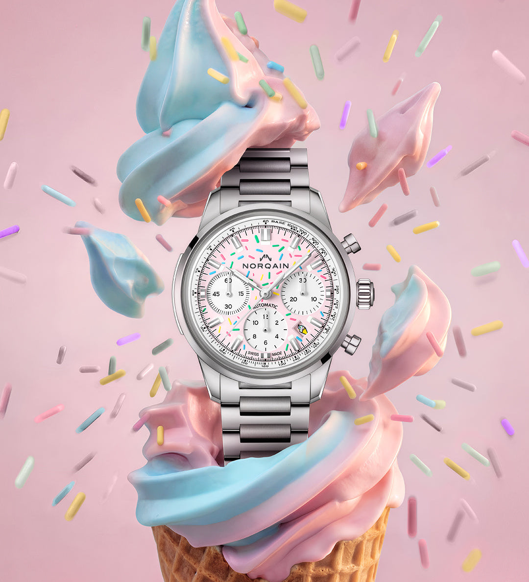 Norqain Freedom Chrono Enjoy Life Sprinkles Strawberry 40mm N220119S04K01S01