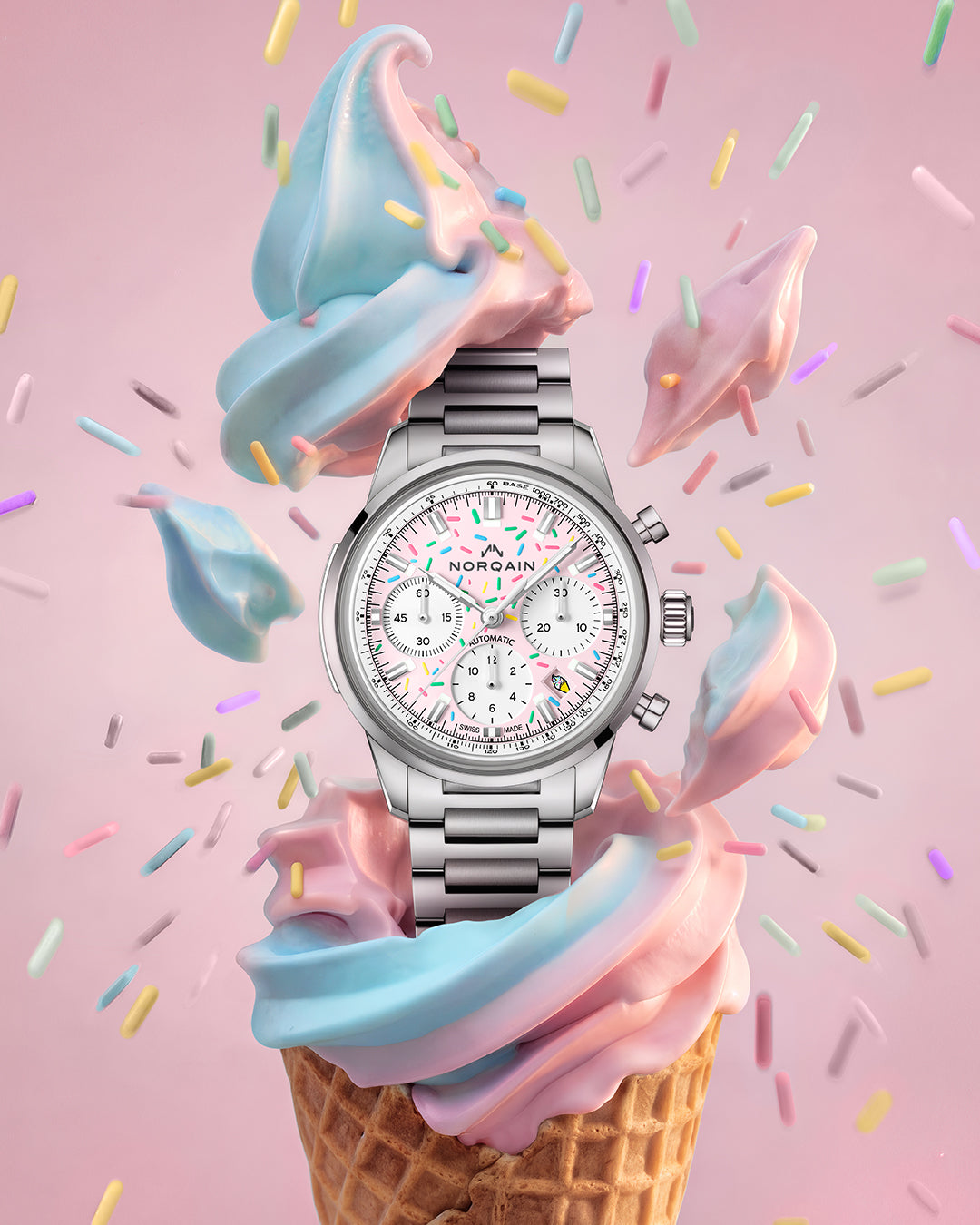 Norqain Freedom Chrono Enjoy Life Sprinkles Strawberry 40mm N220119S04K01S01